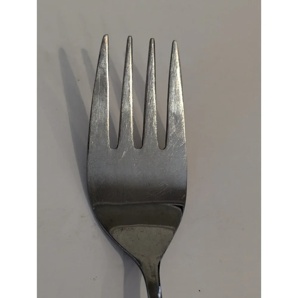 Oneida Northland DANISH FLING Large Serving Fork Burnished Stainless Flatware